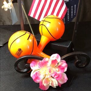 March Madness 2014 Orange Basketball Maracas